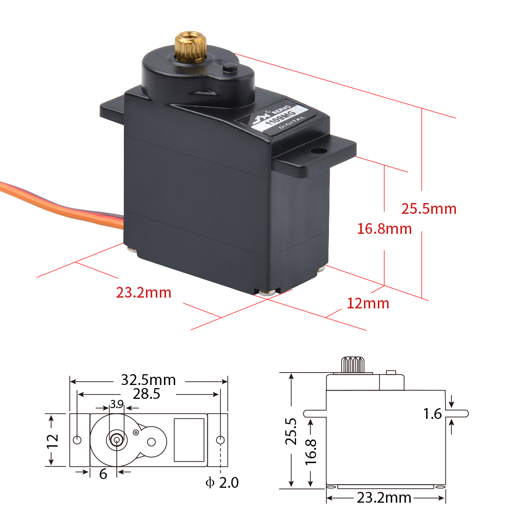 1/2/4 PCS JX เซอร์โว PDI-1109M - Rc Helicopter Motor บทวิจารณ์และราคา